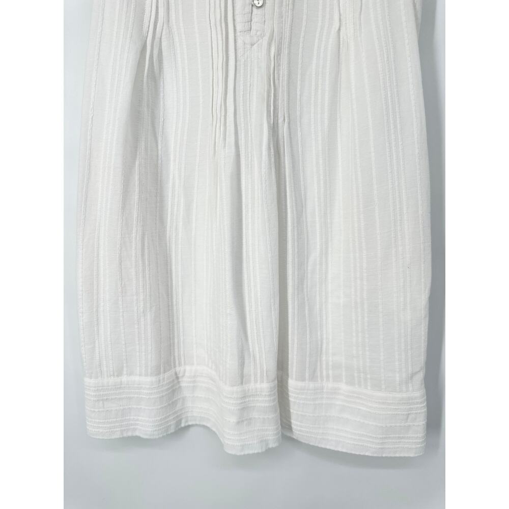 Faherty Isha Mini Dress Button Front Pleated Pintuck Sleeveless Boho Cottagecore - Picture 6 of 14